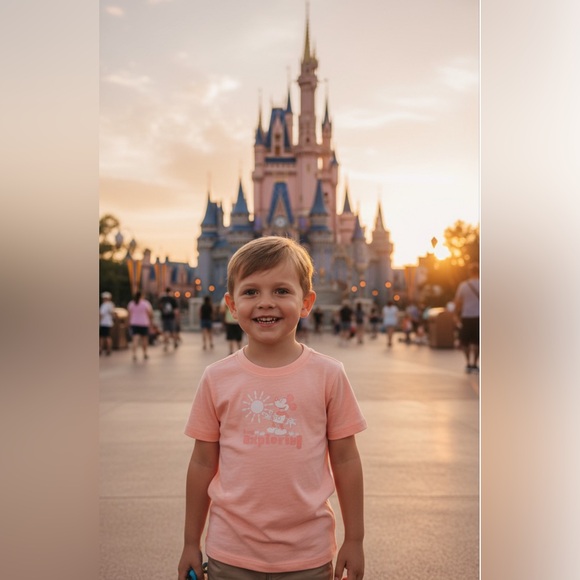 Janie and Jack Other - NWT - DISNEY MICKEY MOUSE EXPLORER TEE (PEACH)